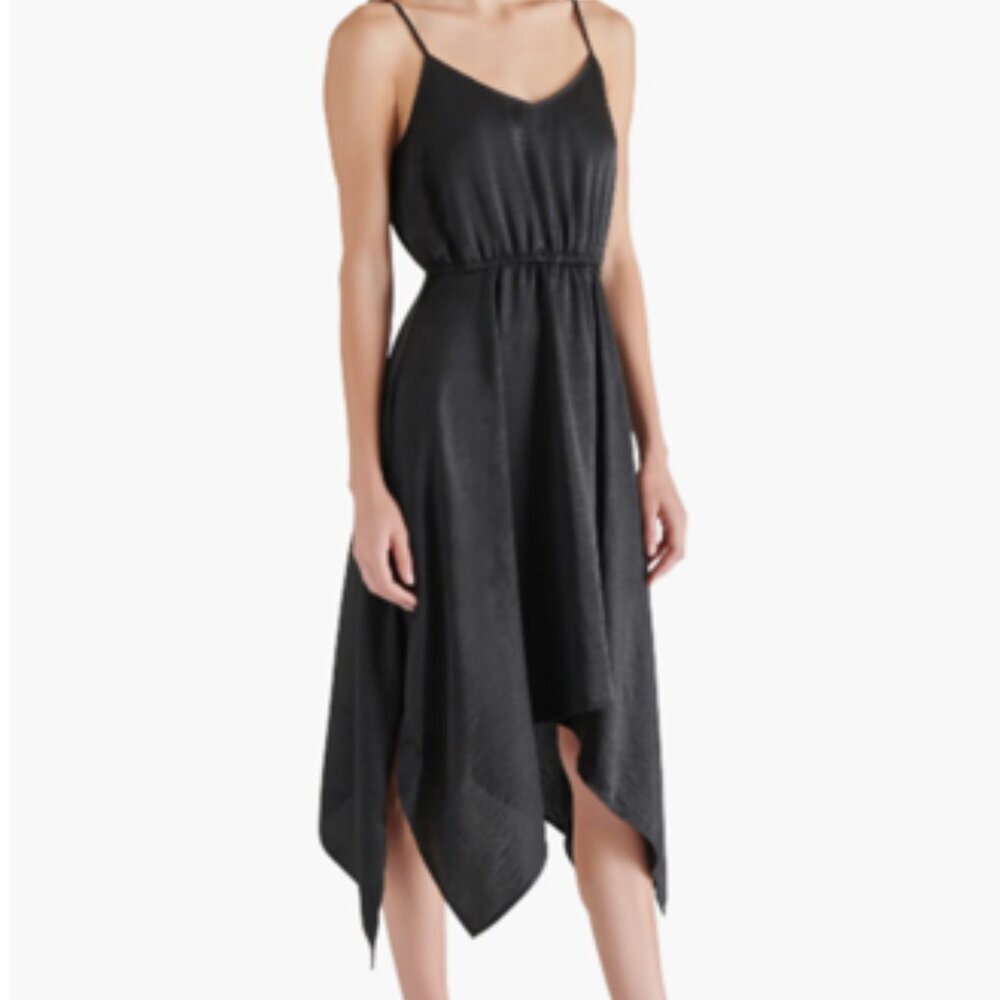 NEW Steve Madden Asymmetric Midi Dress in Black​ - Picture 2 of 4